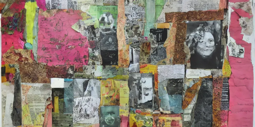 Prompt: papier mache collage