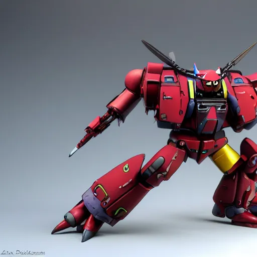 Prompt: zaku custom sazabi custom, by alex pardee, 3 d, 8 k hd resolution