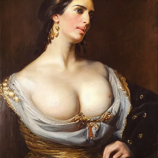 Image similar to portrait of kim kardashian by peter paul rubens