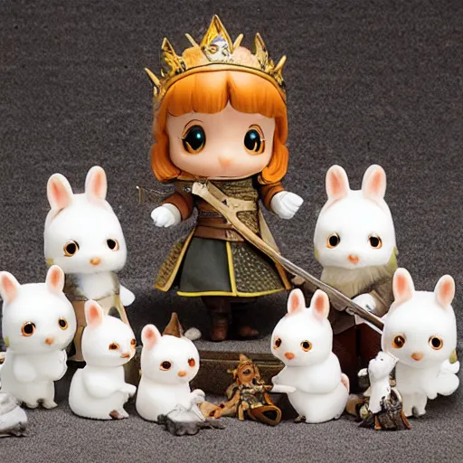 Prompt: a game of thrones themed calico critters set