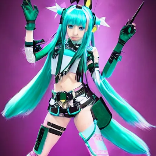 Image similar to hatsune miku in the artstyle of warhammer 4 0 k