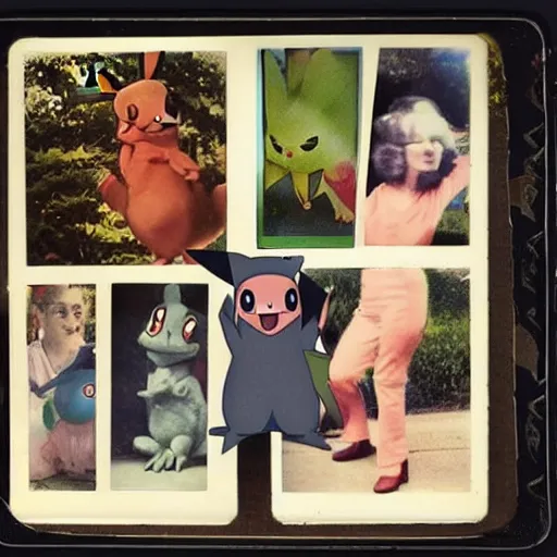 Prompt: 1 9 5 0 s polaroid picture of vastly the pokemon