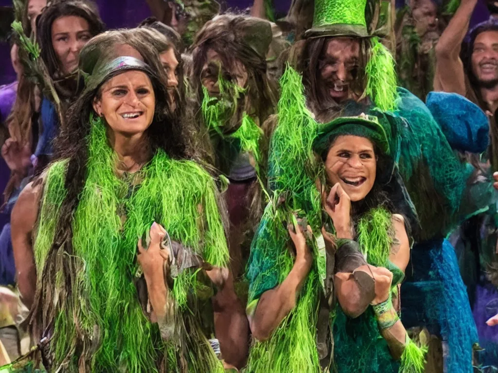 Image similar to Elphaba just won immunity on Survivor, but she cheated with her magic and everybody knows it, 8k resolution, ultra realistic