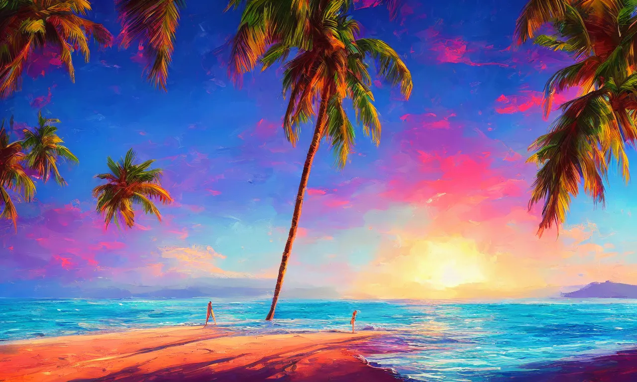 Image similar to paradise beach by alena aenami artworks in 4 k