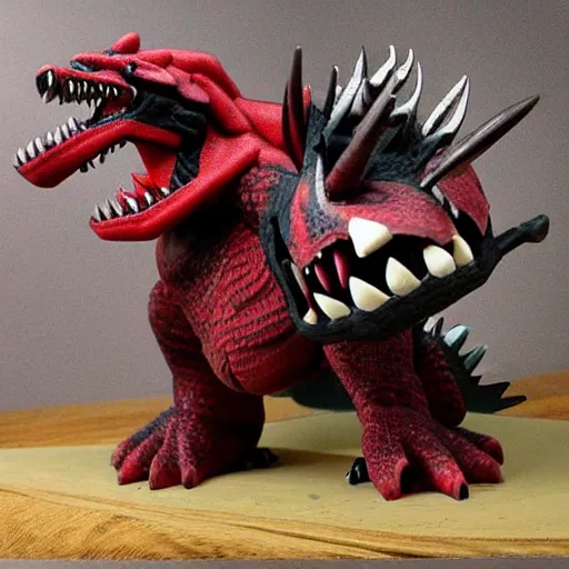 Prompt: groudon as a warhammer tabletop figurine t