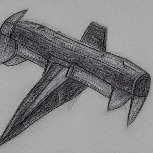 Image similar to pencil drawing of a spaceship on graphed paper, trending on deviantart, high resolution