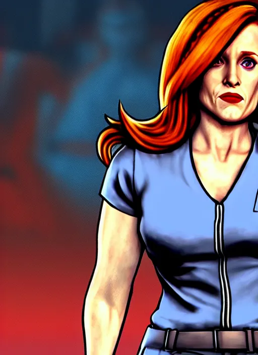Prompt: dana scully in the style of street fighter v