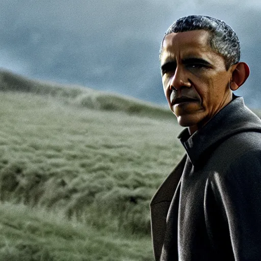 Image similar to movie still of Barack Obama in Lord of the Rings