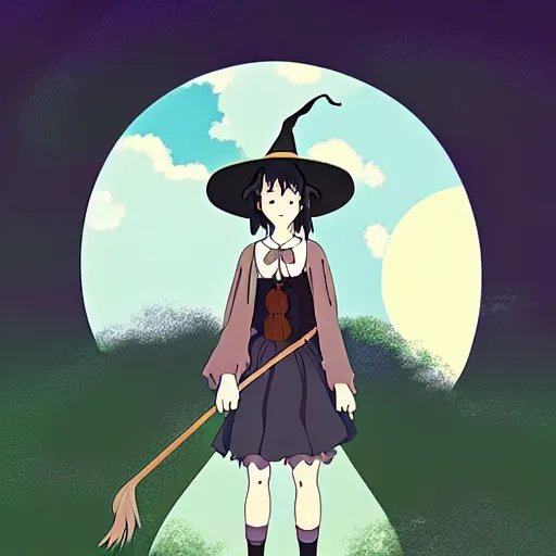 Image similar to A young adult witch with a cottage-core aesthetic, Studio Ghibli, character design, fantasy, 8k resolution