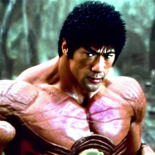 Image similar to dwayne the rock johnson as kenshiro in fist of the north star, 4 k