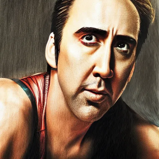 Prompt: nicholas cage as spiderman. hyperdetailed photorealism