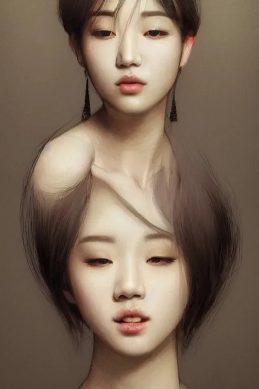 Image similar to portrait of kpop idol, expressive pose, lively expression, a pastel by chip zdarsky, trending on pinterest, mingei, full body, stylish, intricate, elegant, rose tones, highly detailed, digital painting, artstation, concept art, smooth, sharp focus, illustration, art by artgerm and greg rutkowski and alphonse mucha