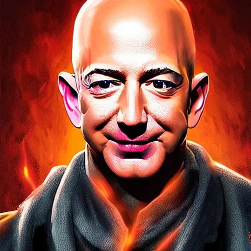 Image similar to Jeff Bezos Jeff Bezos as an amazon warrior, 4k, artstation, cgsociety, award-winning, masterpiece, stunning, beautiful, glorious, powerful, fantasy art