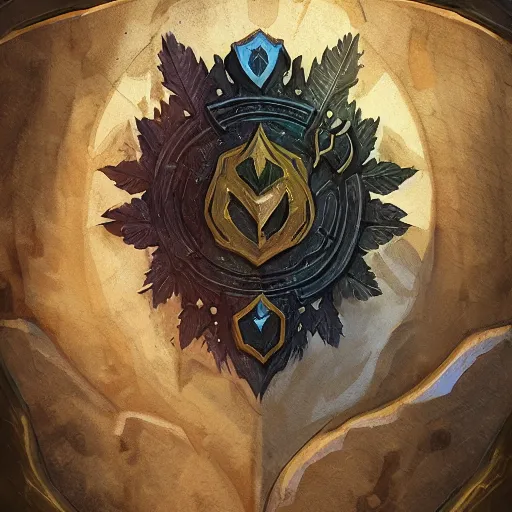 Image similar to leaves shield, epic fantasy style, highly detailed, in the style of Greg Rutkowski, hearthstone artwork