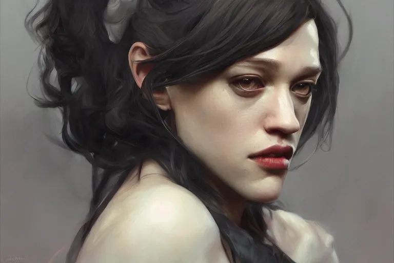 Prompt: A portrait of a Kat Dennings as a Quiet from Metal Gear by Ruan Jia and Mandy Jurgens and Artgerm and william-adolphe bouguerea, highly detailed, trending on artstation, award winning, H 768