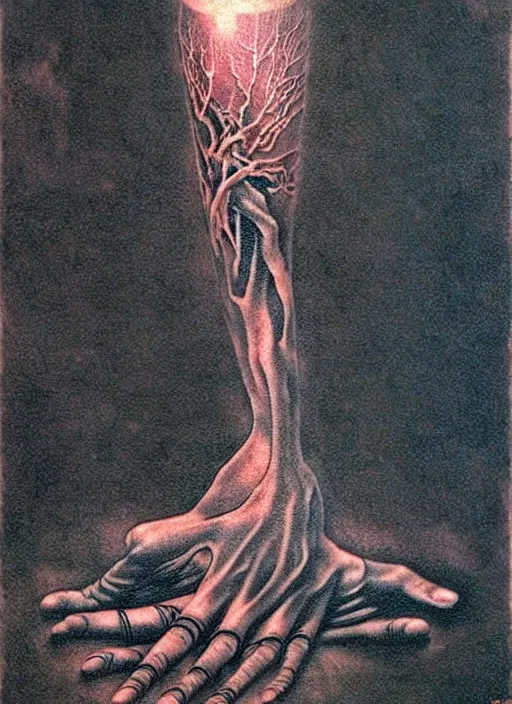 Image similar to a tattoo by zdzisław beksinski