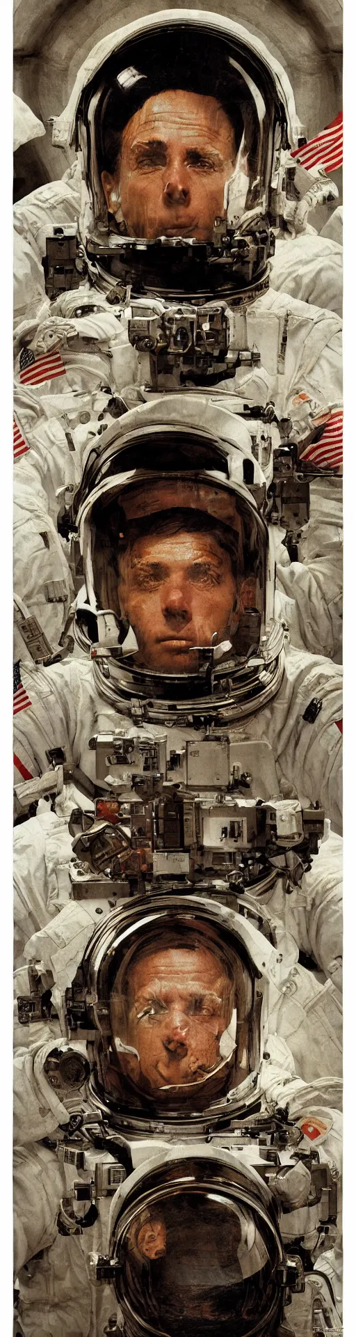 Prompt: a detailed bust of an astronaut art by norman rockwell, cinematic, epic composition, hd, digital painting, digital art, concept art, illustration, comic art, stylized, masterpiece, award - winning