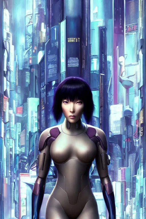 Image similar to weta disney pixar movie still portrait photo of ghost in the shell anime : : as motoko kusanagi by pixar : : by ilya kuvshinov, rossdraws, artgerm, maxim cover, octane render, 3 d, volumetric lighting, anti aliasing, raytracing : :