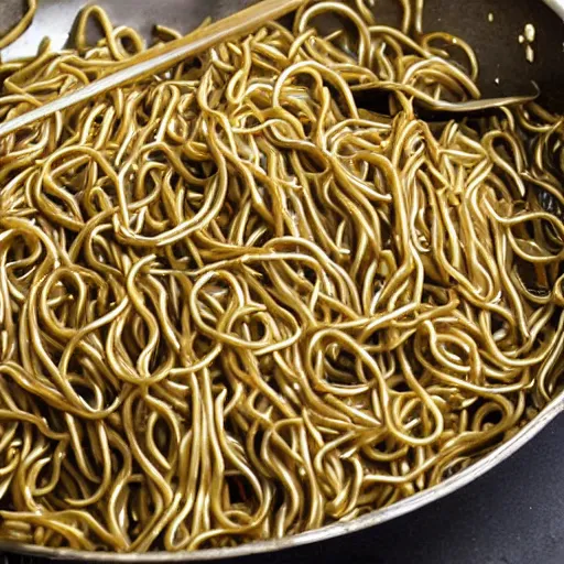 Image similar to Metallic noodles with bones