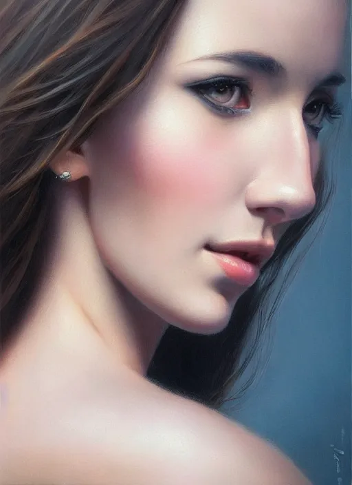 Image similar to photo of a gorgeous young woman in the style of stefan kostic, realistic, sharp focus, 8 k high definition, insanely detailed, intricate, elegant, art by stanley lau and artgerm