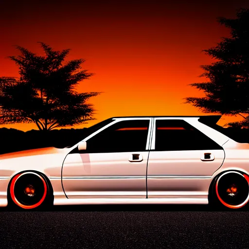 Prompt: a car JZX100 at illegal car meet, Saitama prefecture, city sunset night, cinematic color, photorealistic, highly detailed, 200MM