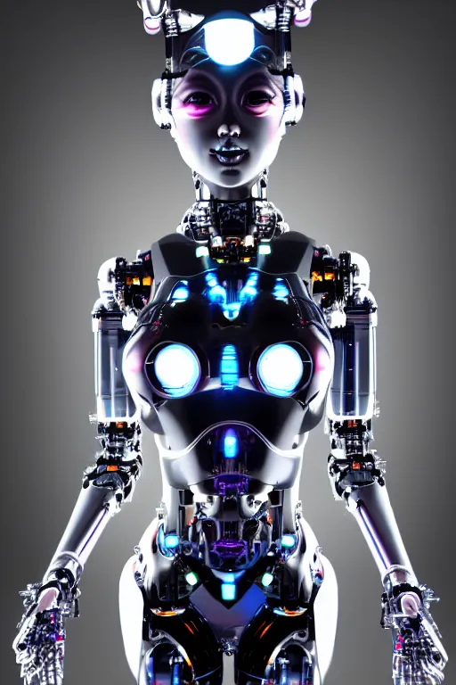 Image similar to detailed photo of the half - cybernetic robocatgirl, symmetry, awesome exposition, very detailed, highly accurate, intricate, professional lighting diffracted lightrays, 8 k, sense of awe, science magazine cover