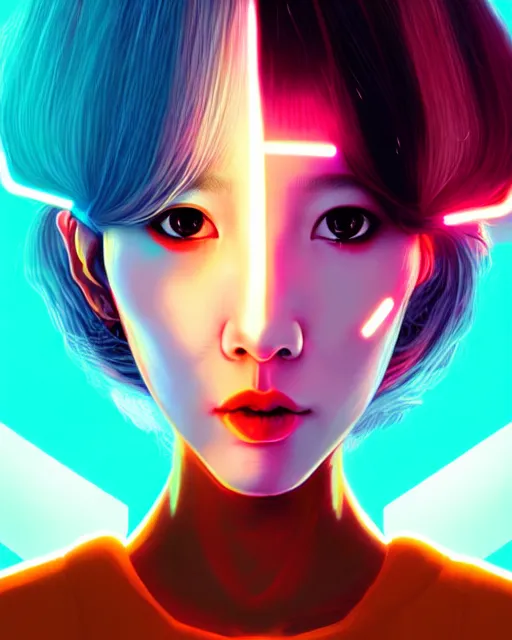 Image similar to kim hyun joo as a cyborg with rose hair, cyborg, warframe, colorful, cinematic, illuminated, sunny day, beautiful girl, advanced technology, futuristic, art by ilya kuvshinov, akiko takase, with cheese, cheese, swiss cheese cheesy