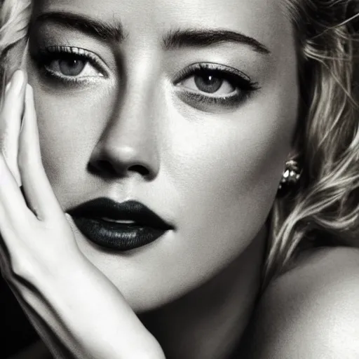 Image similar to portrait of amber heard by mario testino, half body shot, detailed, award winning, sony a 7 r