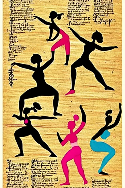 Image similar to 3000BC zumba fitness art poster on parchment