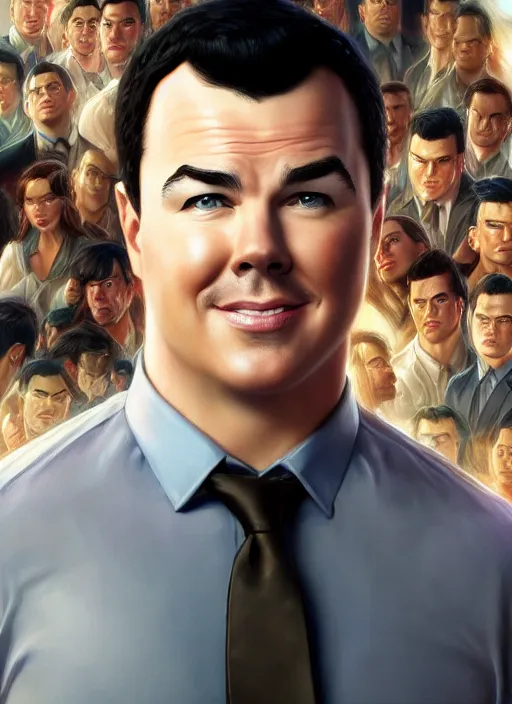 Image similar to high angle photo of seth macfarlane in the style of stefan kostic, realistic, sharp focus, 8 k high definition, insanely detailed, intricate, elegant, art by stanley lau and artgerm