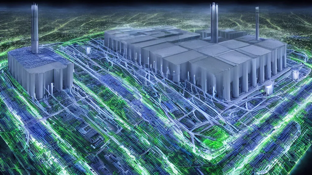 Image similar to Nuclear Forest Hybrid Power Station; Location: Quito, Ecuador; by Vincent Callebaut; Cinema 4K, 8K;