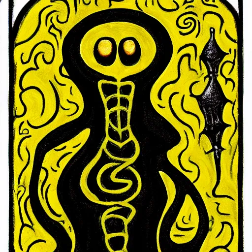 Prompt: hastur! the king in yellow!!, inspired by pablo picaso