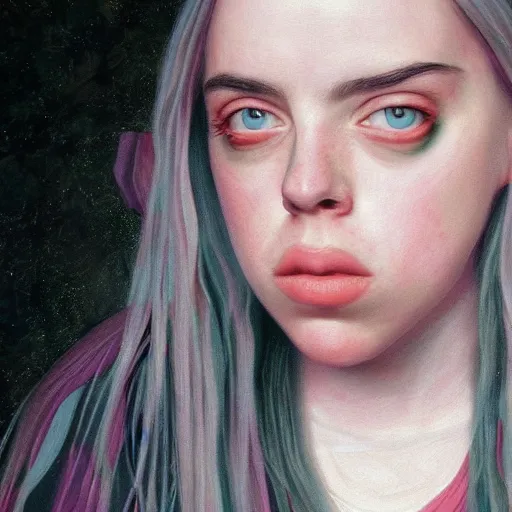 Image similar to !dream billie eilish portrait renaissance painting