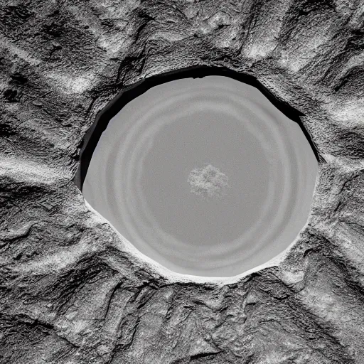 Image similar to a large nuclear crater in manhattan, realistic, taken on a ww 3 camera.