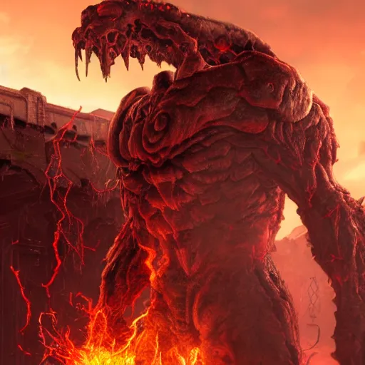 Image similar to monster from doom eternal