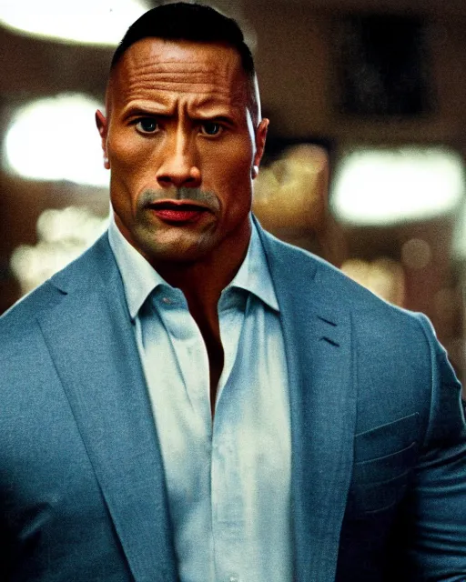 Image similar to film still close up shot of dwayne johnson in the movie goodfellas. photographic, photography