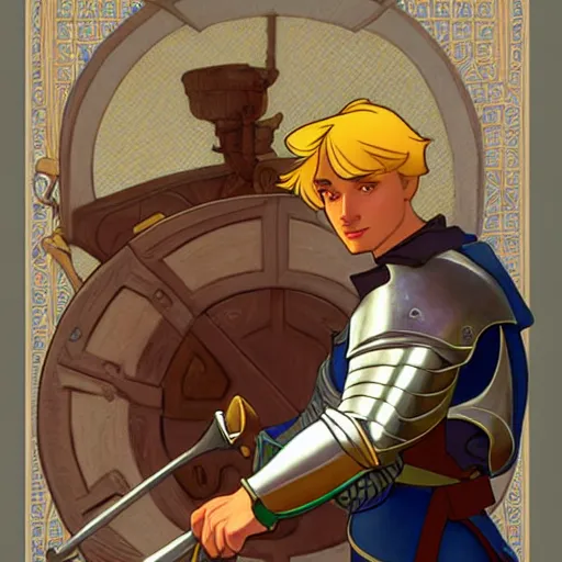 Image similar to arthur pendragon training with his favorite knight, natural lighting, path traced, highly detailed, high quality, cartoon, digital painting, by don bluth and ross tran and j. c. leyendecker and alphonse mucha