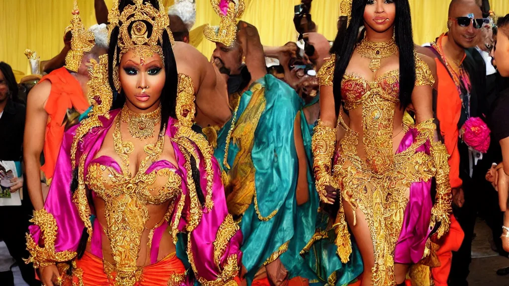 Image similar to nicki minaj dressed as a hindu goddess, stunning