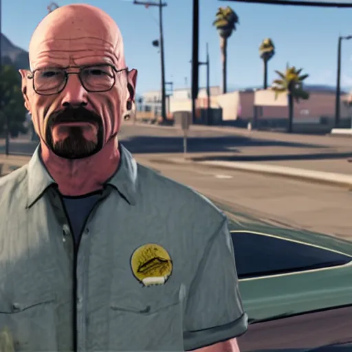 Prompt: walter white in gta v