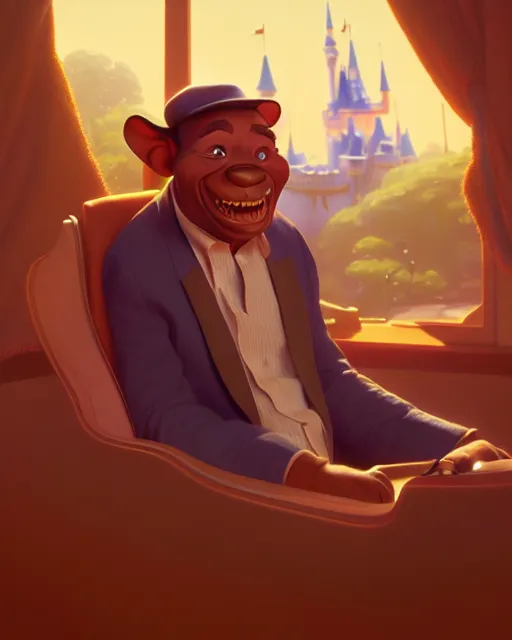 Image similar to disney pixar portrait 8 k photo of john lee hooker : : by weta, greg rutkowski, wlop, ilya kuvshinov, rossdraws, artgerm, annie leibovitz, rave, unreal engine, alphonse mucha : :