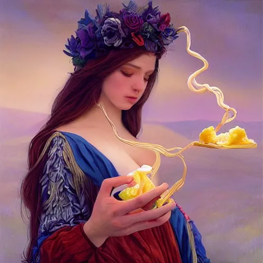 Image similar to amazing artgerm portrait of string - cheese - incident as a preraphaelite painting, collaboration with j. scott campbell and artgerm with edward burn jones