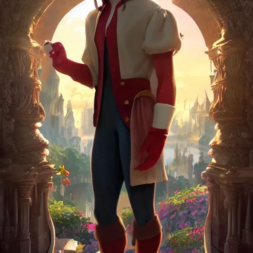 Prompt: skinny young tom holland as bell from beauty and the beast, dynamic lighting, path traced, atmospheric, highly detailed, high quality, beautiful painting, octane render, don bluth, ross tran, studio ghibli, alphonse mucha, jama jurabaev, extremely detailed, brush strokes, artstation, artgerm