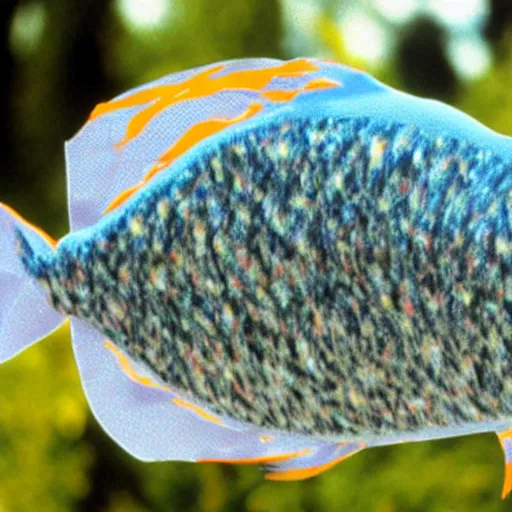 Image similar to a fish made of the 9 0 s