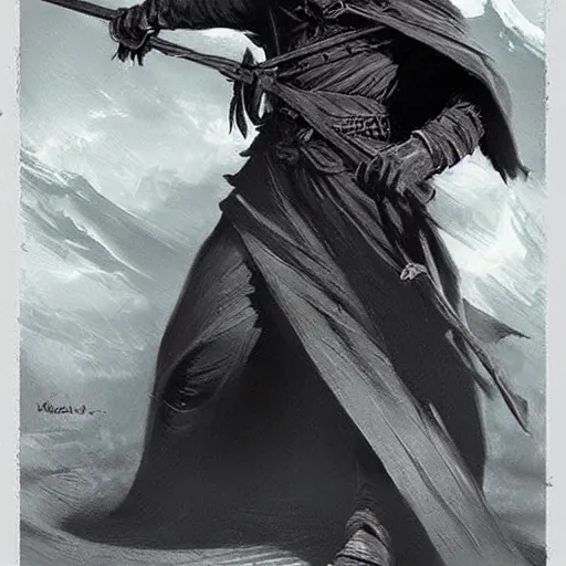 Prompt: Solomon Kane, fantasy concept art, trending at Pinterest