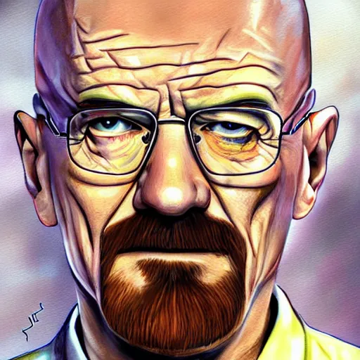 Prompt: walter white as gordon freeman, digital art, painting