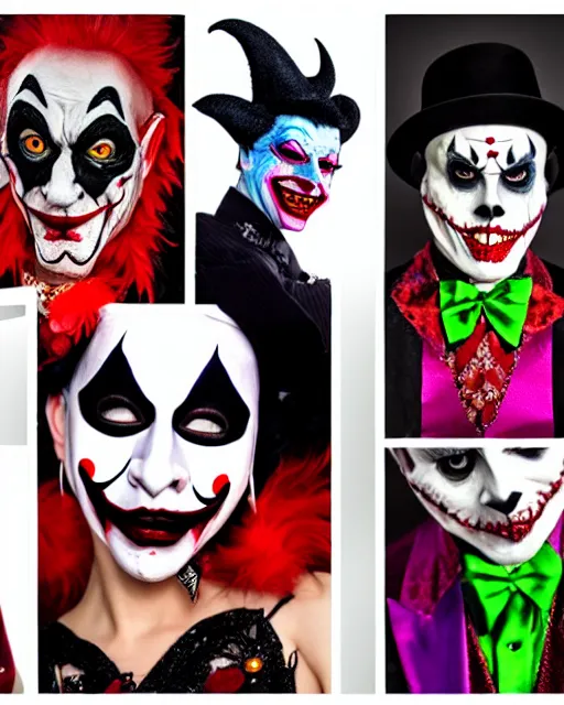 Image similar to barong family, wiwek, joker makeup, burlesky, mask, mara demon, rich deep vivid colors