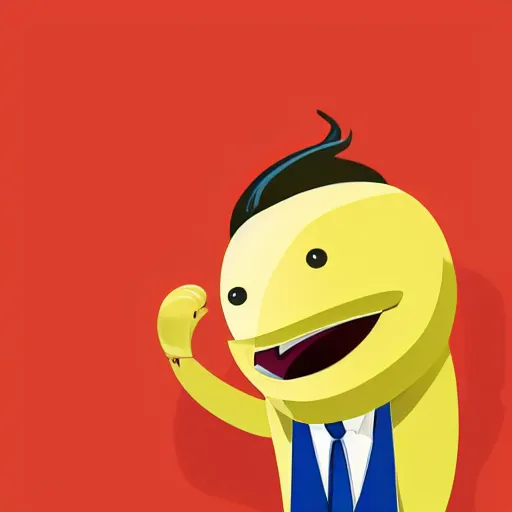 Prompt: an antropomorphic banana wearing a business suit