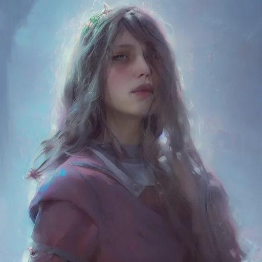 Image similar to ( ( ( portrait of an e - girl ) ) ) by daniel f. gerhartz and matt stewart, fantasy, photorealistic, octane render, unreal engine, dynamic lighting, perfect factions, very detailed faces, trending on artstation, poster, volumetric lighting, 4 k, award winning