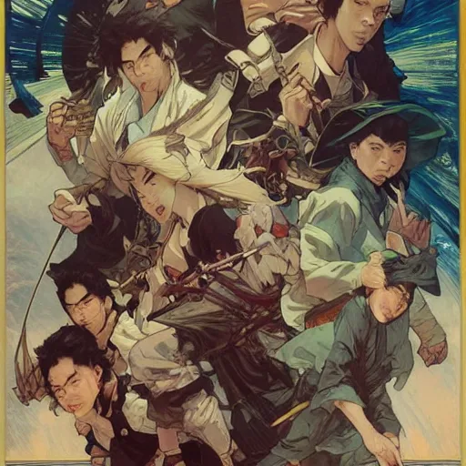 Prompt: Kenzoku Kyojin by Stanley Artgerm Lau, greg rutkowski, thomas kindkade, alphonse mucha, loish, norman Rockwel
