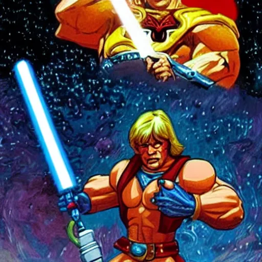 Image similar to he - man in a star wars movie scene